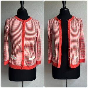 TALBOTS Striped Knit Cardigan Sweater